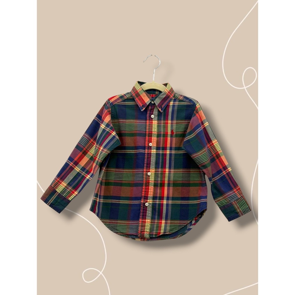 Ralph Lauren Plaid Cotton Button Down Shirt 3T